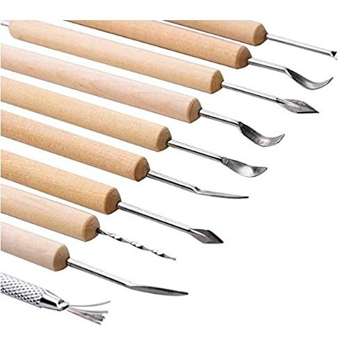 Pottery Tools,19 Pcs Ceramic Pottery Clay Ribbon Sculpting Tool Ki...