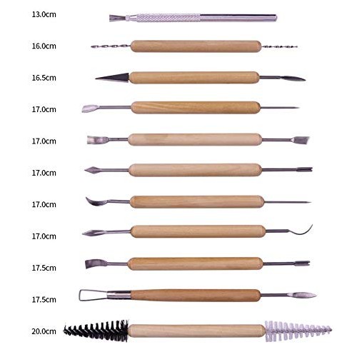 Pottery Tools,19 Pcs Ceramic Pottery Clay Ribbon Sculpting Tool Ki...