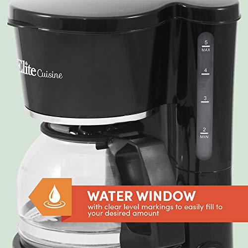Elite Gourmet EHC-5055 Automatic Brew & Drip Coffee Maker with Pau...