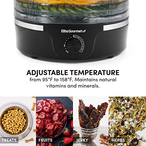 Elite Gourmet Food Dehydrator, 5 BPA-Free 11.4 Trays, Adjustable ...