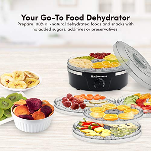 Elite Gourmet Food Dehydrator, 5 BPA-Free 11.4 Trays, Adjustable ...