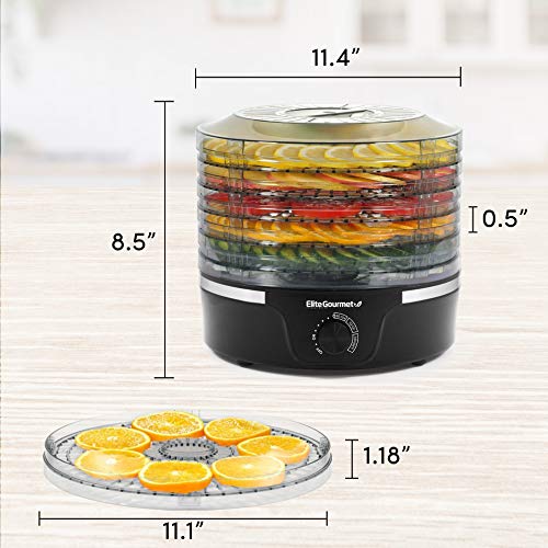 Elite Gourmet Food Dehydrator, 5 BPA-Free 11.4 Trays, Adjustable ...