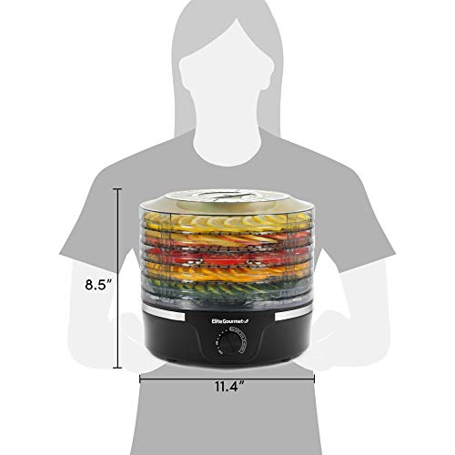 Elite Gourmet Food Dehydrator, 5 BPA-Free 11.4 Trays, Adjustable ...