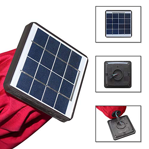EliteShade Sunbrella Solar 9ft 3 Tiers Market Umbrella with 80 LED...