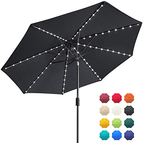 EliteShade Sunbrella Solar Umbrellas 9ft Market Umbrella with 80 L...