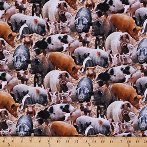 Elizabeth Studios Cotton Farm Animals Pigs Pig Sow Piglet Cotton F...
