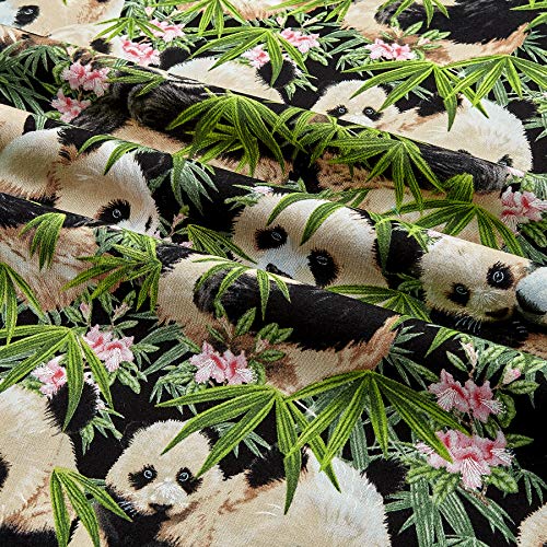 Elizabeths Studio Panda Bears Black Fabric By The Yard