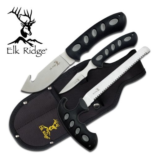 Elk Ridge - Outdoors 3-PC Hunting Knife Set - Satin Finish Stainle...