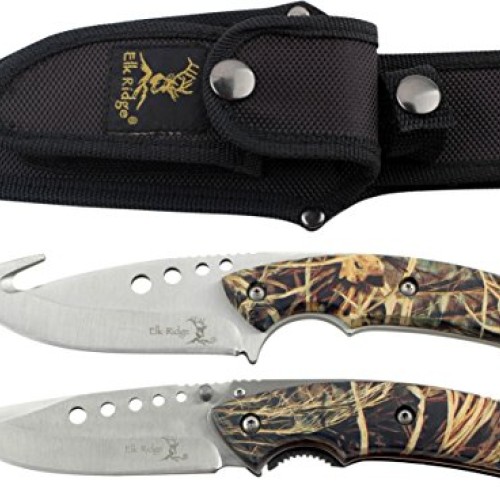 Elk Ridge - Outdoors Hunting Knife Set- 2 PC Fixed Blade and Foldi...