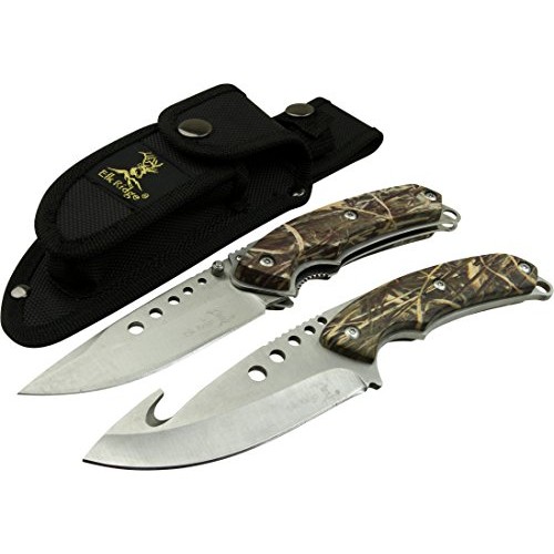 Elk Ridge - Outdoors Hunting Knife Set- 2 PC Fixed Blade and Foldi...