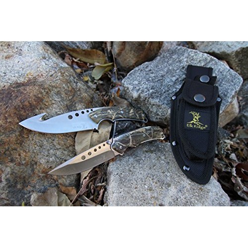 Elk Ridge - Outdoors Hunting Knife Set- 2 PC Fixed Blade and Foldi...