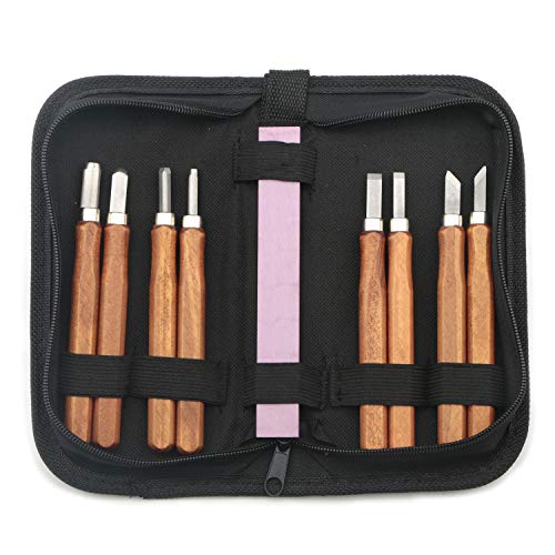 Ellbest 8 Pcs Wood Carving Tools with Whetstones, SK2 Carbon Steel...