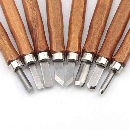 Ellbest 8 Pcs Wood Carving Tools with Whetstones, SK2 Carbon Steel...
