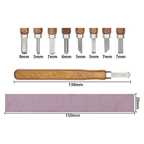Ellbest 8 Pcs Wood Carving Tools with Whetstones, SK2 Carbon Steel...