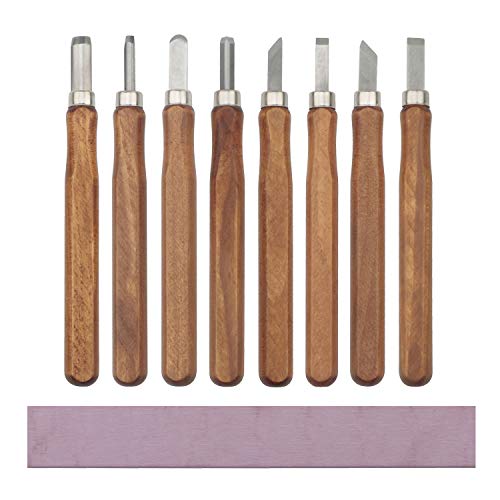 Ellbest 8 Pcs Wood Carving Tools with Whetstones, SK2 Carbon Steel...