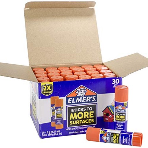 Elmer’s Extra Strength School Glue Sticks, Washable, 6 Gram, 30 Count