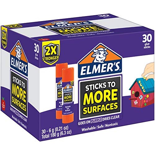 Elmer’s Extra Strength School Glue Sticks, Washable, 6 Gram, 30 Count