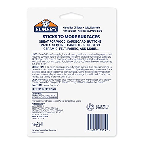 Elmer’s Extra Strength School Glue Sticks, Washable, 6 Gram, 4 Count