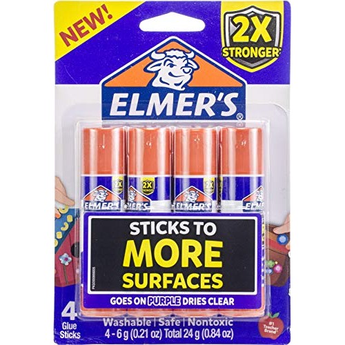 Elmer’s Extra Strength School Glue Sticks, Washable, 6 Gram, 4 Count