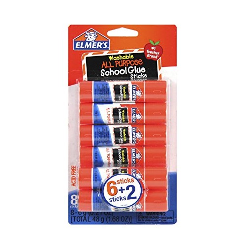 Elmers All Purpose School Glue Sticks, Washable, 6g, 8 Count E5004
