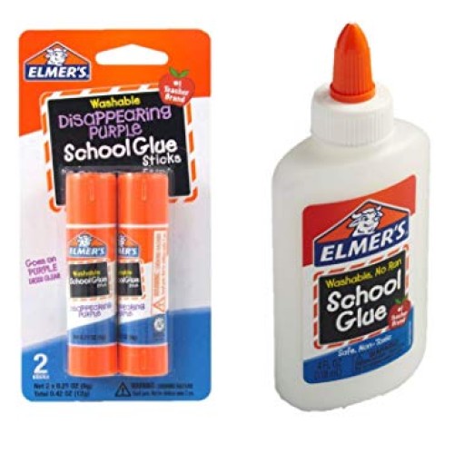 Elmers bundle Washable Liquid School Glue, White, Dries Clear, 4 ...