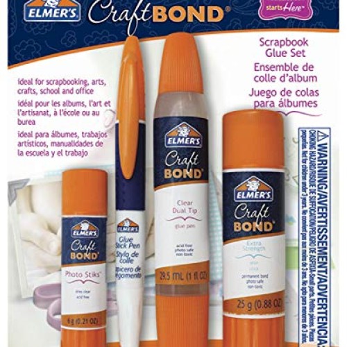 Elmers CraftBond Scrapbook Glue, 4 Piece Set, Natural