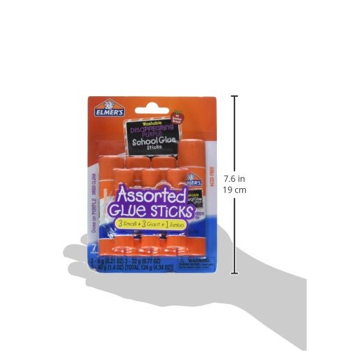 Elmers Disappearing Purple School Glue Sticks, Assorted Sizes: 3 ...