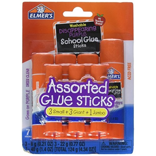 Elmers Disappearing Purple School Glue Sticks, Assorted Sizes: 3 ...
