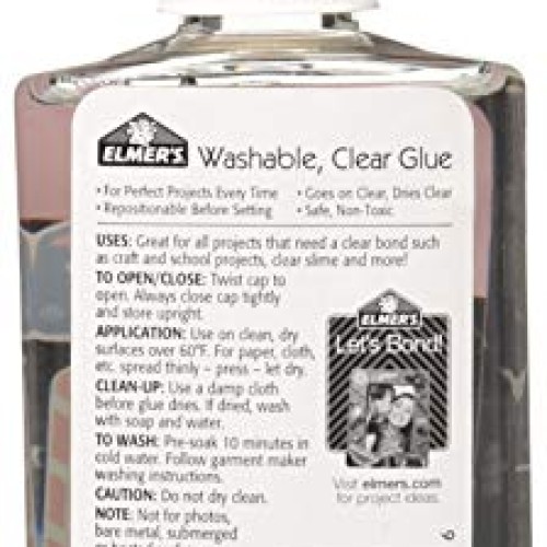 Elmers E305 Washable School Glue, 5 oz Bottle, 4 Pack, Clear