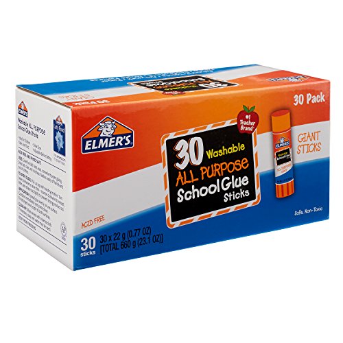 Elmers Glue Stick E599, Washable,30 Count
