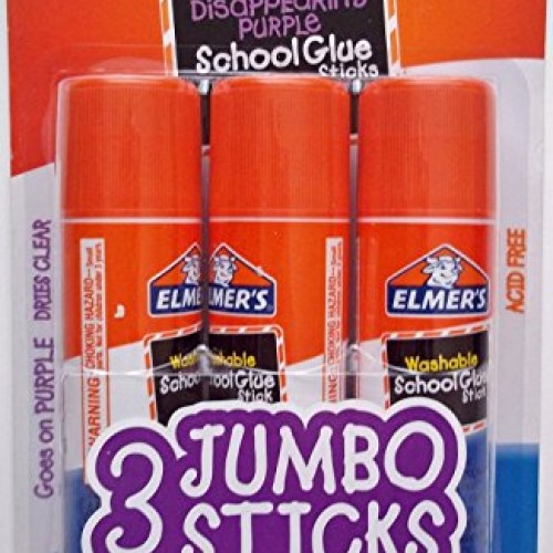 Elmers Jumbo Disappearing Purple School Glue Stick, 1.4 Ounce, 2 P...