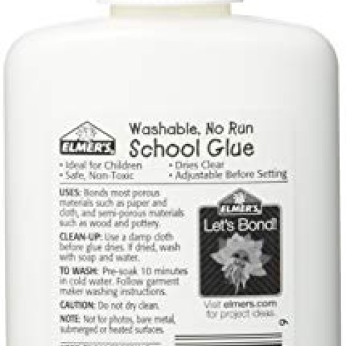 Elmers Washable No-Run School Glue, 4 oz, 1 Bottle E304 - Pack of 2