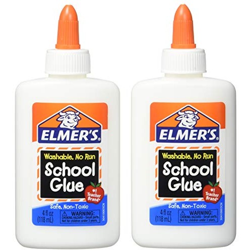 Elmers Washable No-Run School Glue, 4 oz, 1 Bottle E304 - Pack of 2