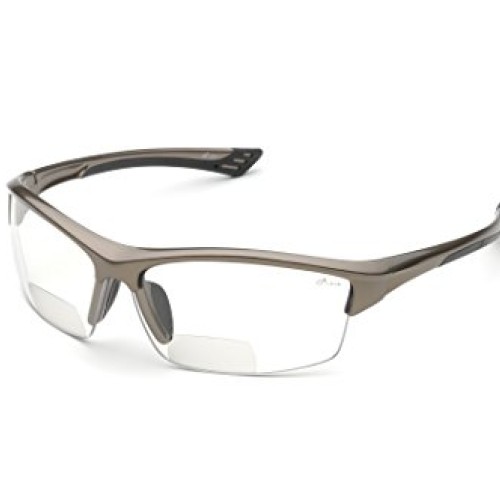 Elvex RX-350C 1.5 Diopter Bifocal Safety Glasses, Metallic Brown F...