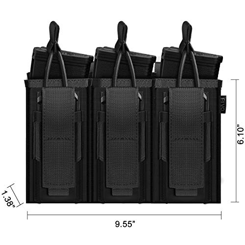 Tactical Mag Pouch for Rifle and Pistol, Open-Top Molle Double/Tri...