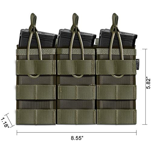 Tactical Molle Mag Pouch, Open-Top Triple Stacker Magazine Holster...