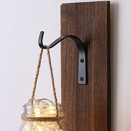 Elwiya 4 Pack Rustic Iron Wall Hooks for Hanging Lanterns Coats Ma...