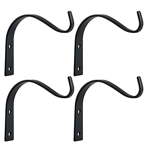 Elwiya 4 Pack Rustic Iron Wall Hooks for Hanging Lanterns Coats Ma...
