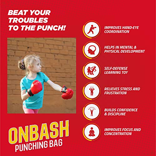 EMAAS Punching Bag Set for Kids with Boxing Gloves & Hand Pump - 3...
