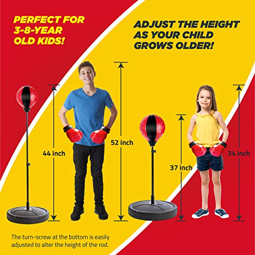 EMAAS Punching Bag Set for Kids with Boxing Gloves & Hand Pump - 3...