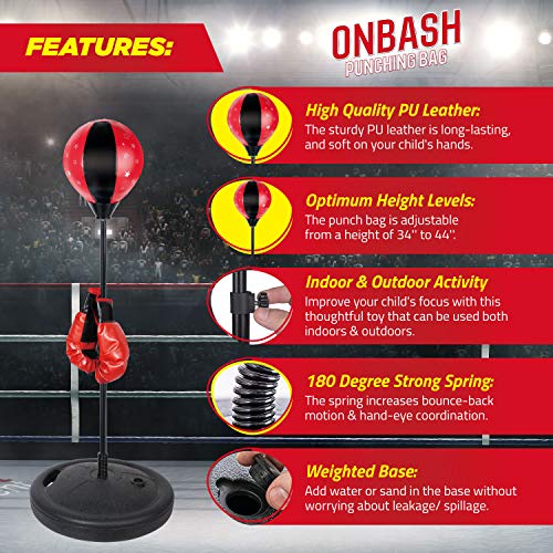 EMAAS Punching Bag Set for Kids with Boxing Gloves & Hand Pump - 3...