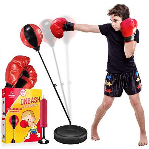 EMAAS Punching Bag Set for Kids with Boxing Gloves & Hand Pump - 3...