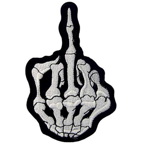 EmbTao Glow in Dark Middle Finger Ghost Embroidered Applique Iron ...