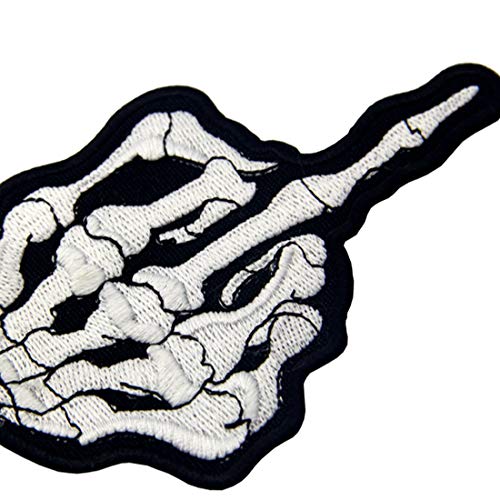 EmbTao Glow in Dark Middle Finger Ghost Embroidered Applique Iron ...