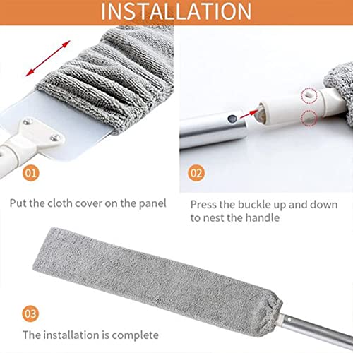 Emcgicc Retractable Gap Dust Cleaner, Microfiber Hand Duster, Unde...