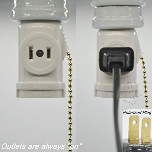 2 Outlet Light Socket Adapter,E26 Bulb Socket to Outlet Splitter,C...