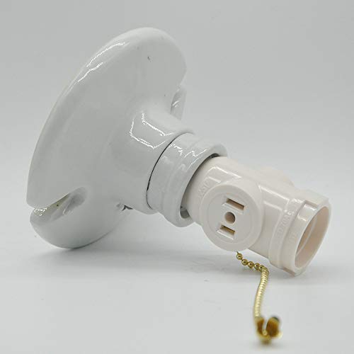 2 Outlet Light Socket Adapter,E26 Bulb Socket to Outlet Splitter,C...