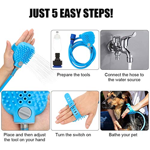 Emoly Pet Shower Kit, 2 in 1 Pet Bathing Tool Shower Sprayer, Adju...
