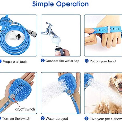 Emoly Pet Shower Kit, 2 in 1 Pet Bathing Tool Shower Sprayer, Adju...