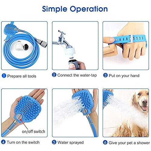 Emoly Pet Shower Kit, 2 in 1 Pet Bathing Tool Shower Sprayer, Adju...